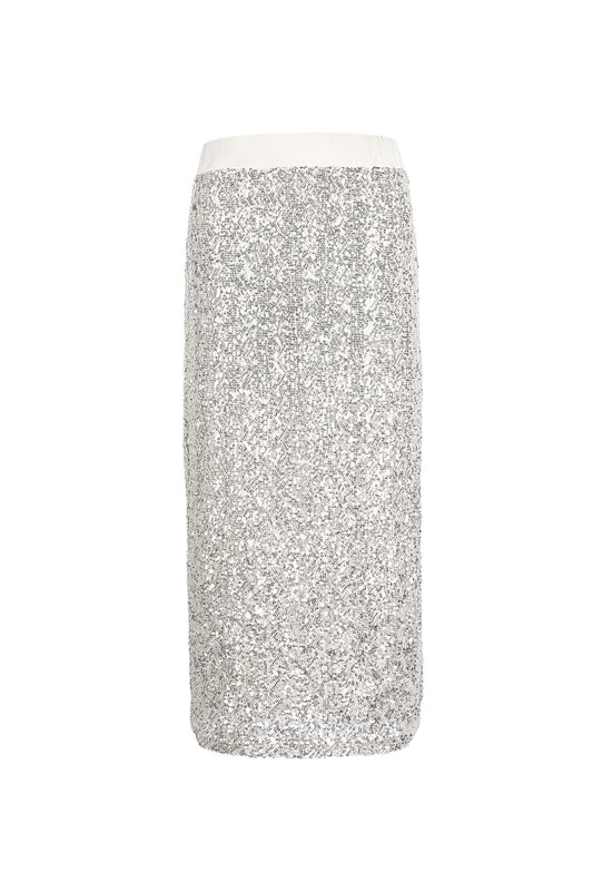 Sequin skirt zilver