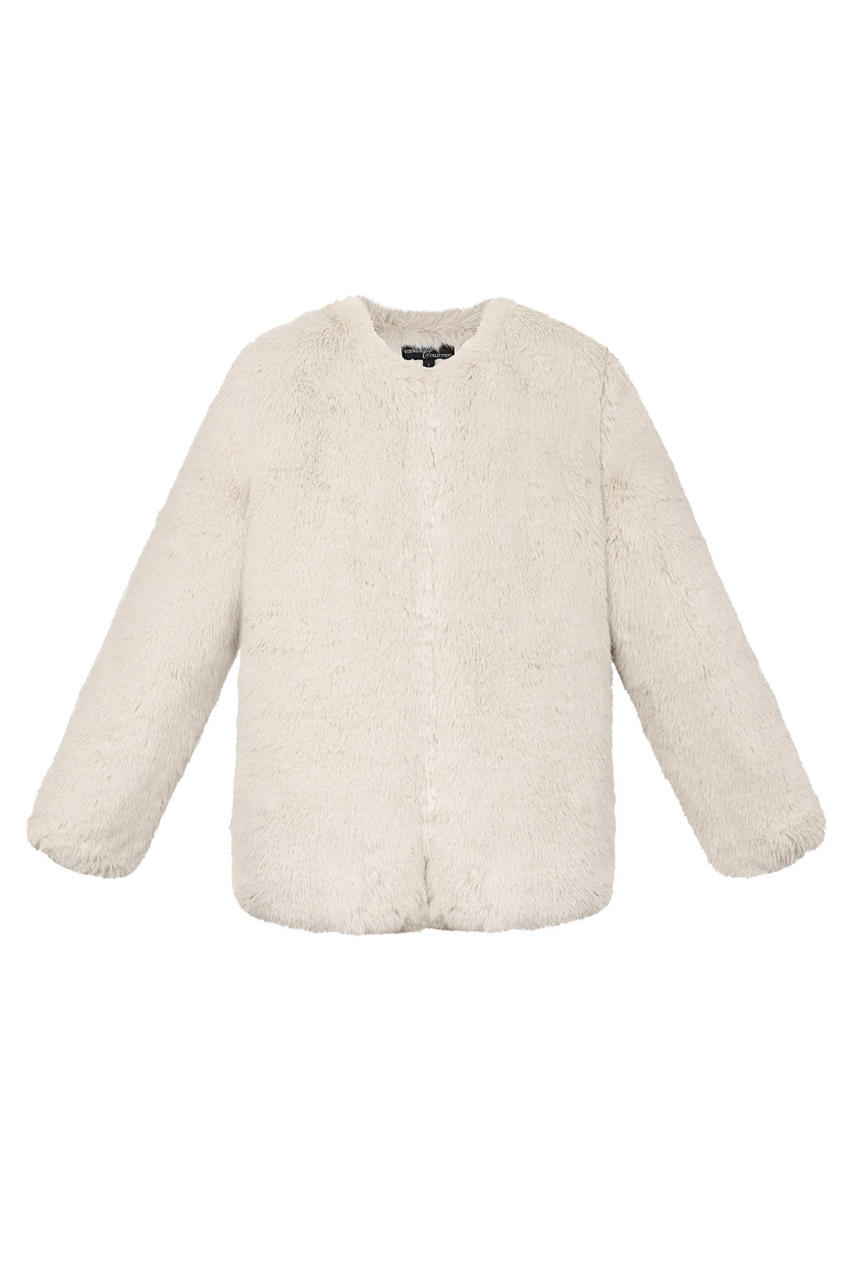 Faux fur jas beige