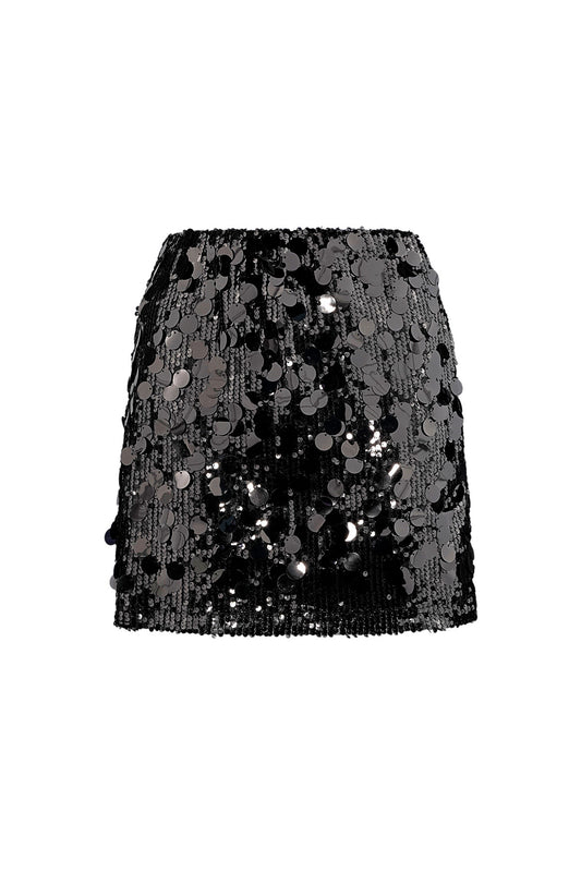 Statement sequin skirt zwart