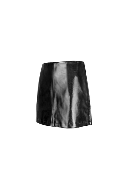 Faux leather Skort zwart