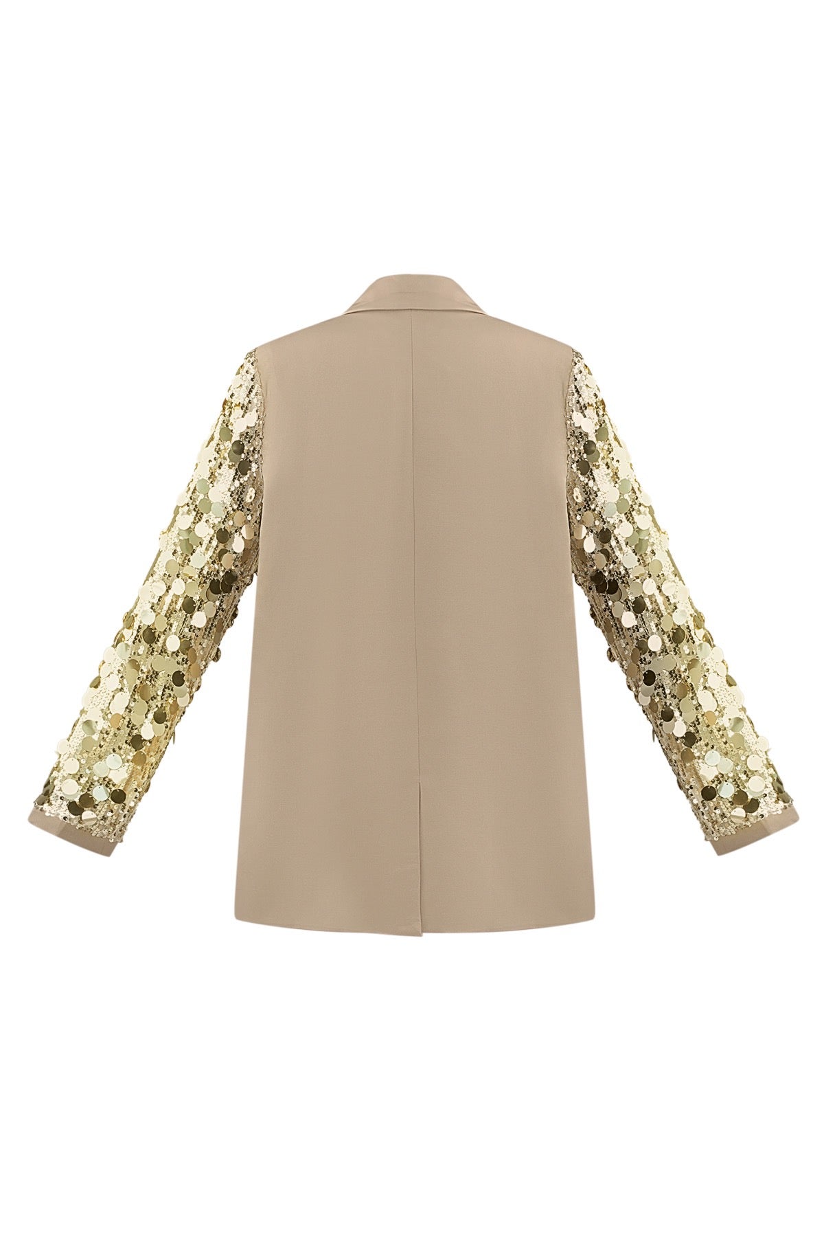 Sequin statement blazer beige