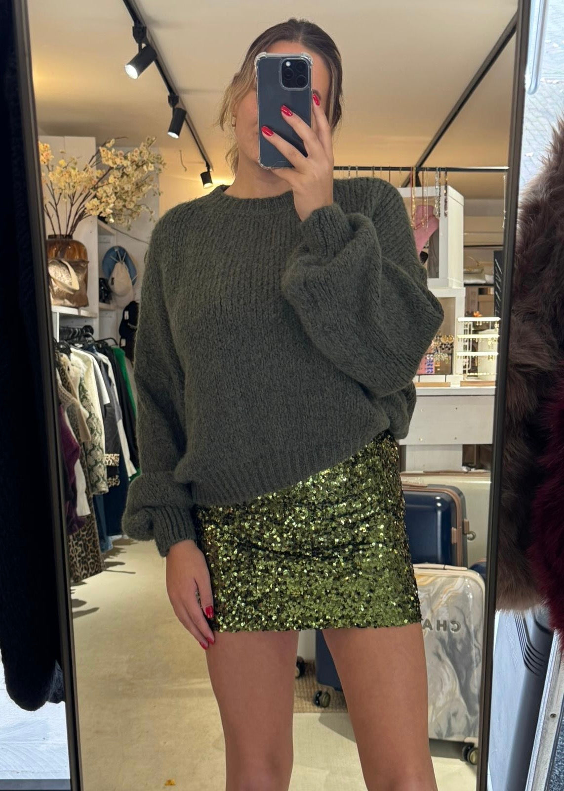 Sparkle skirt groen