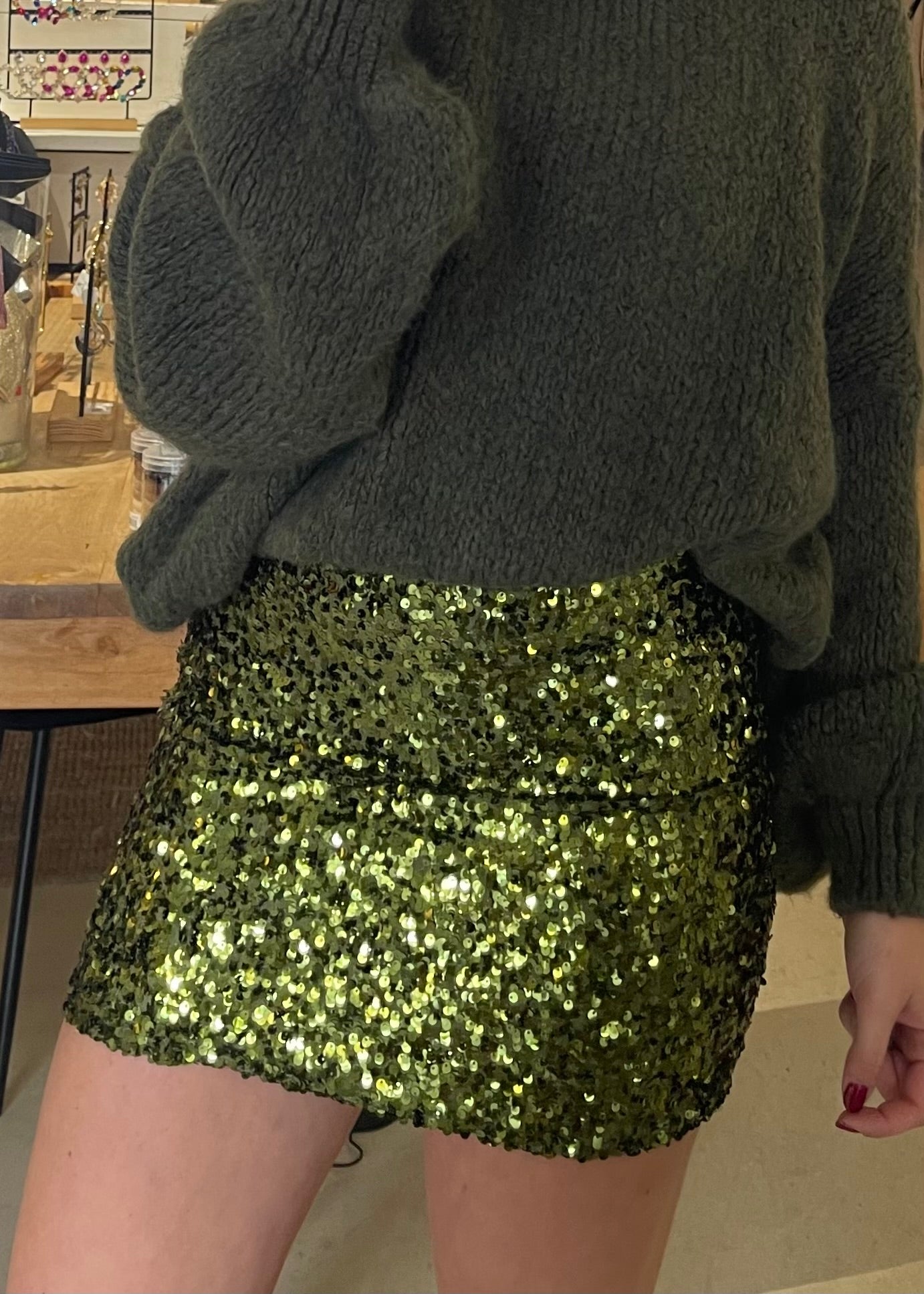 Sparkle skirt groen