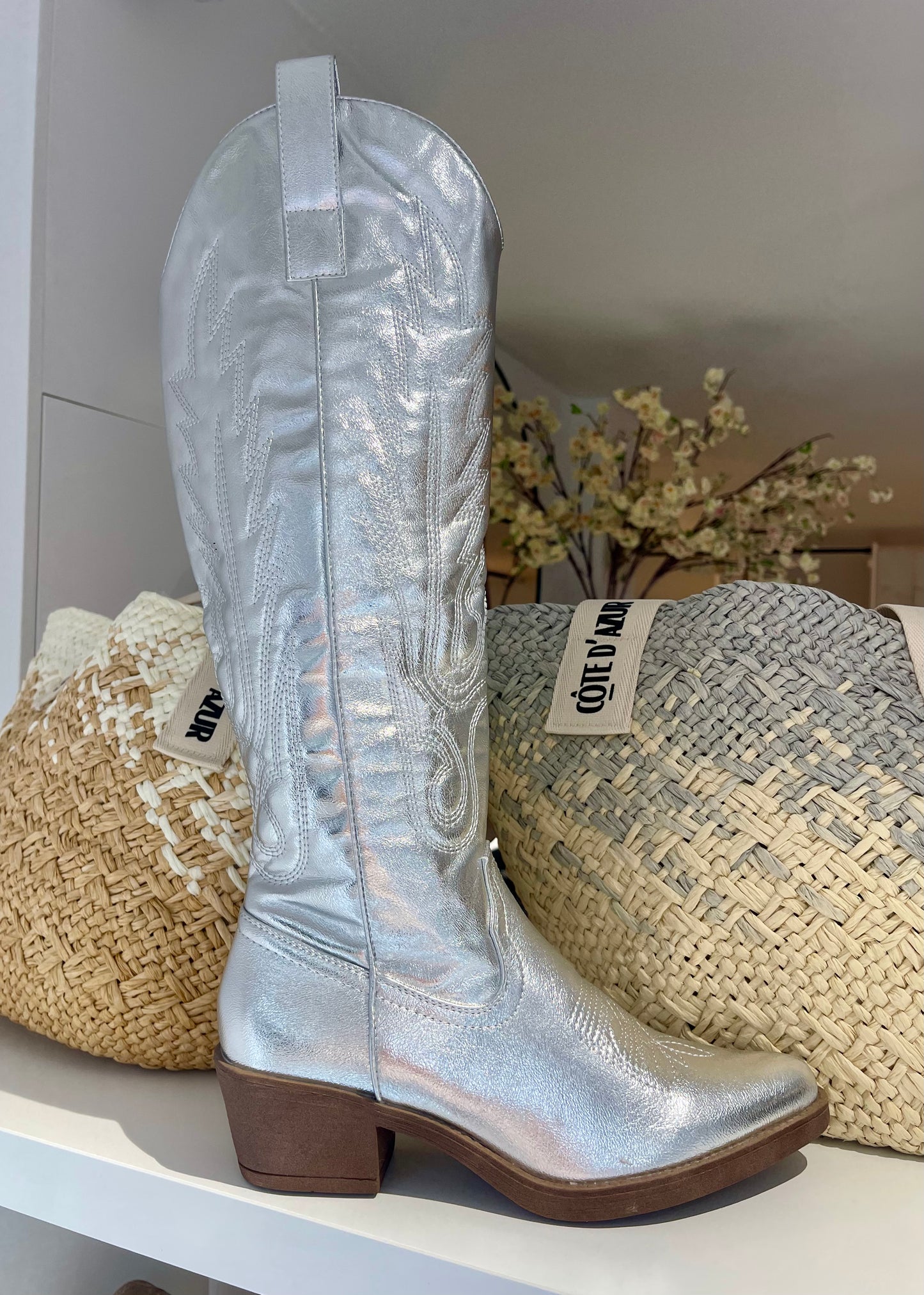 Cowboy boots zilver