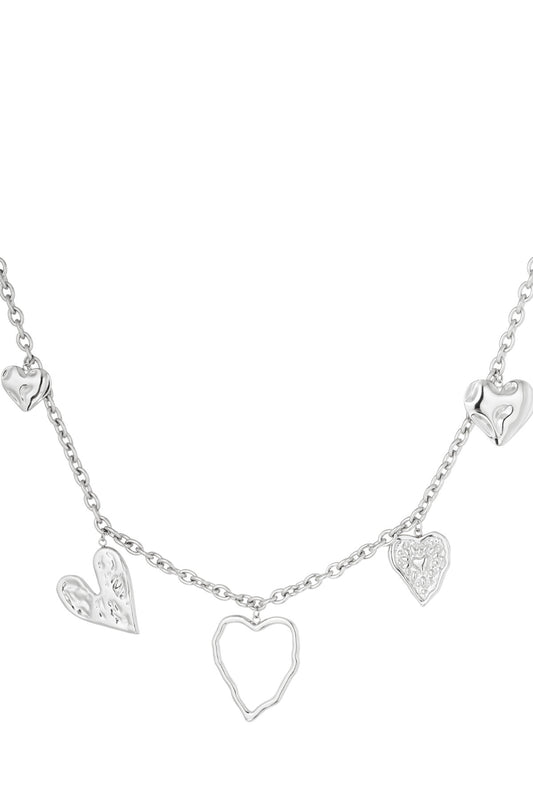 Heartful ketting zilver