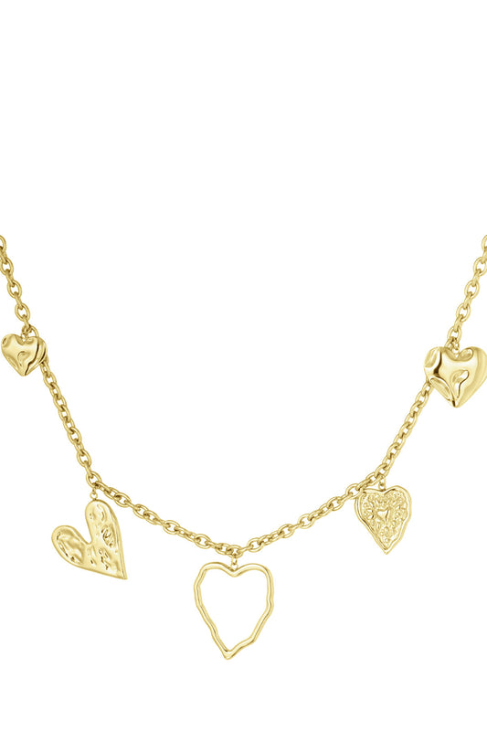 Heartful ketting goud