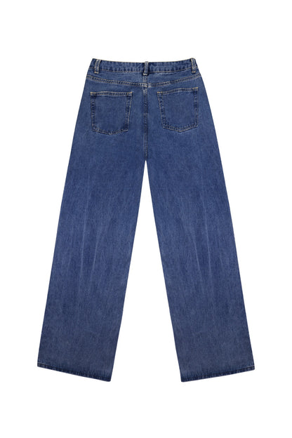 Wilde leg jeans donkerblauw