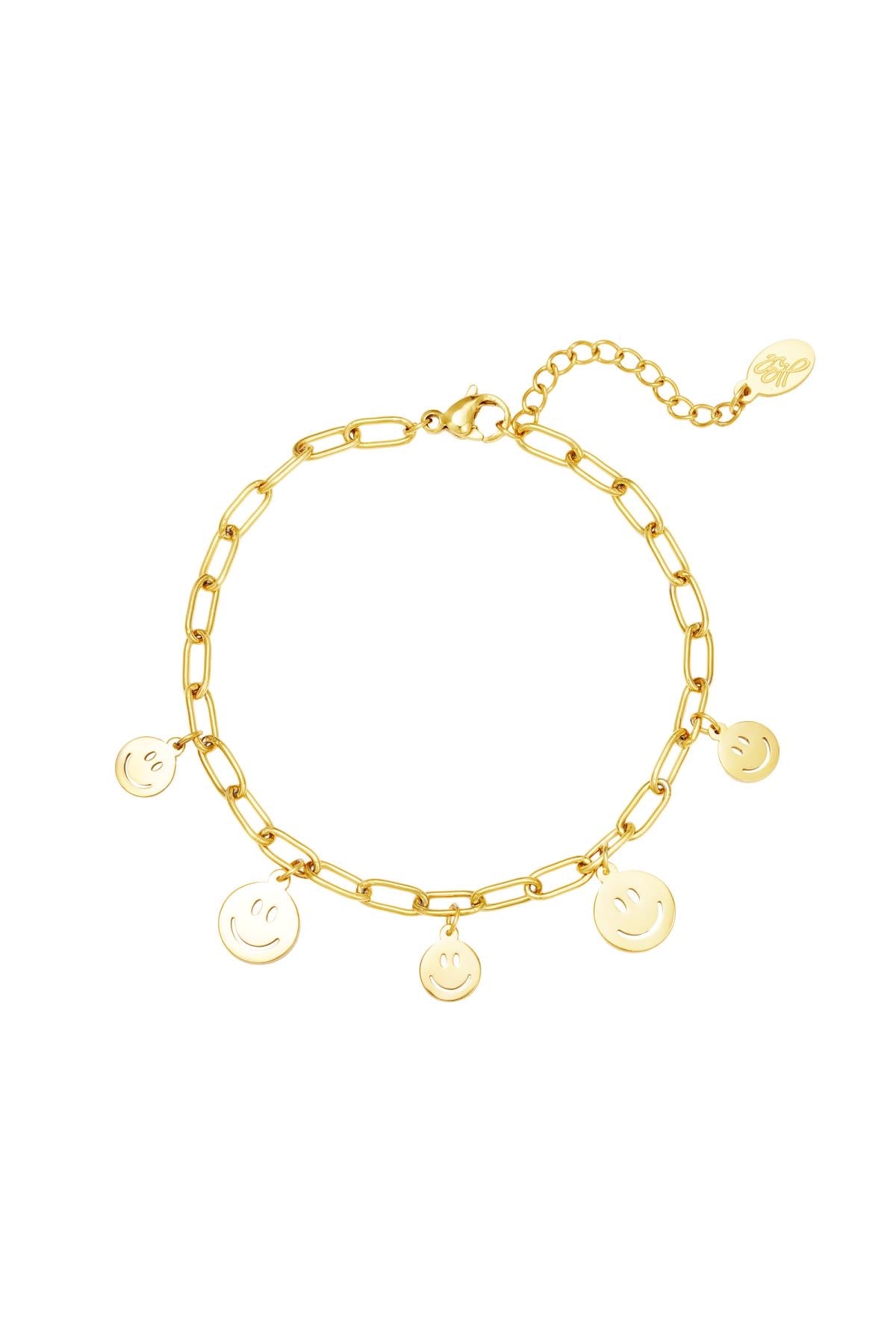 Armband met smiley’s goud