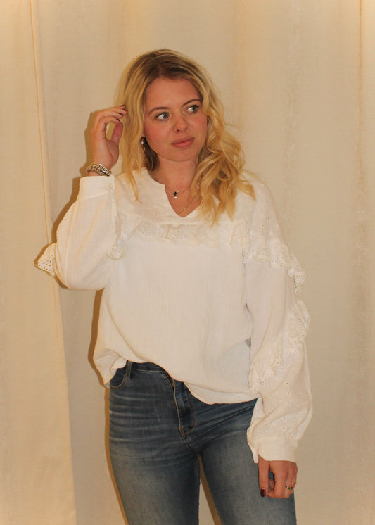 Oversized Witte Blouse | Emma Blouse Wit | Lots by Lott